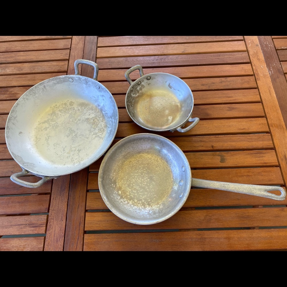 Vintage Heller aluminum sauté pans